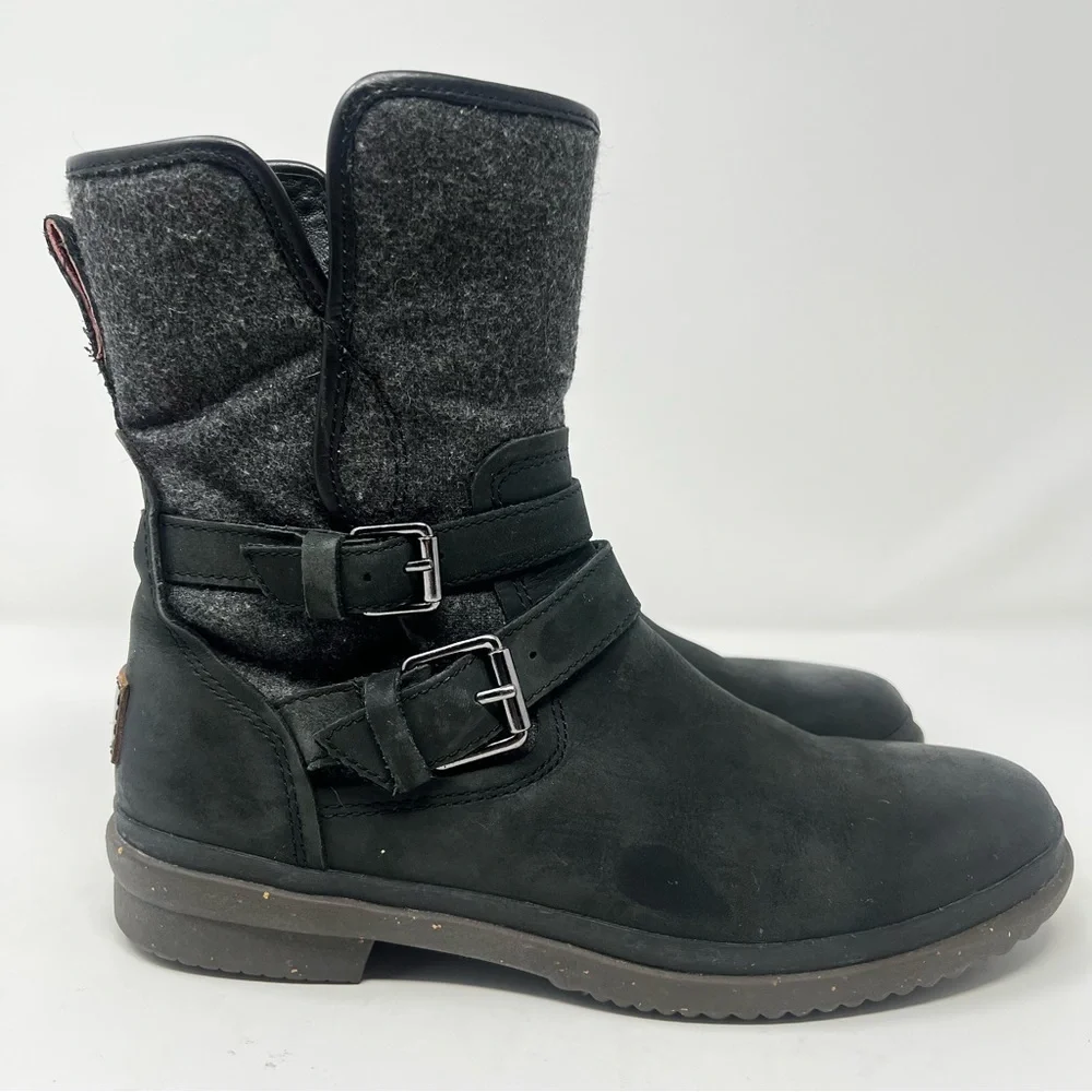 UGG Women’s  Black and Gray Leather Boots